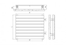 Rysunek techiczny grzejnika Piano Poziom - 1128 x 700